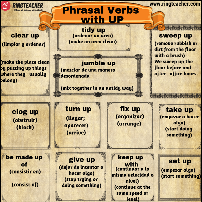 Phrasal verbs con  UP